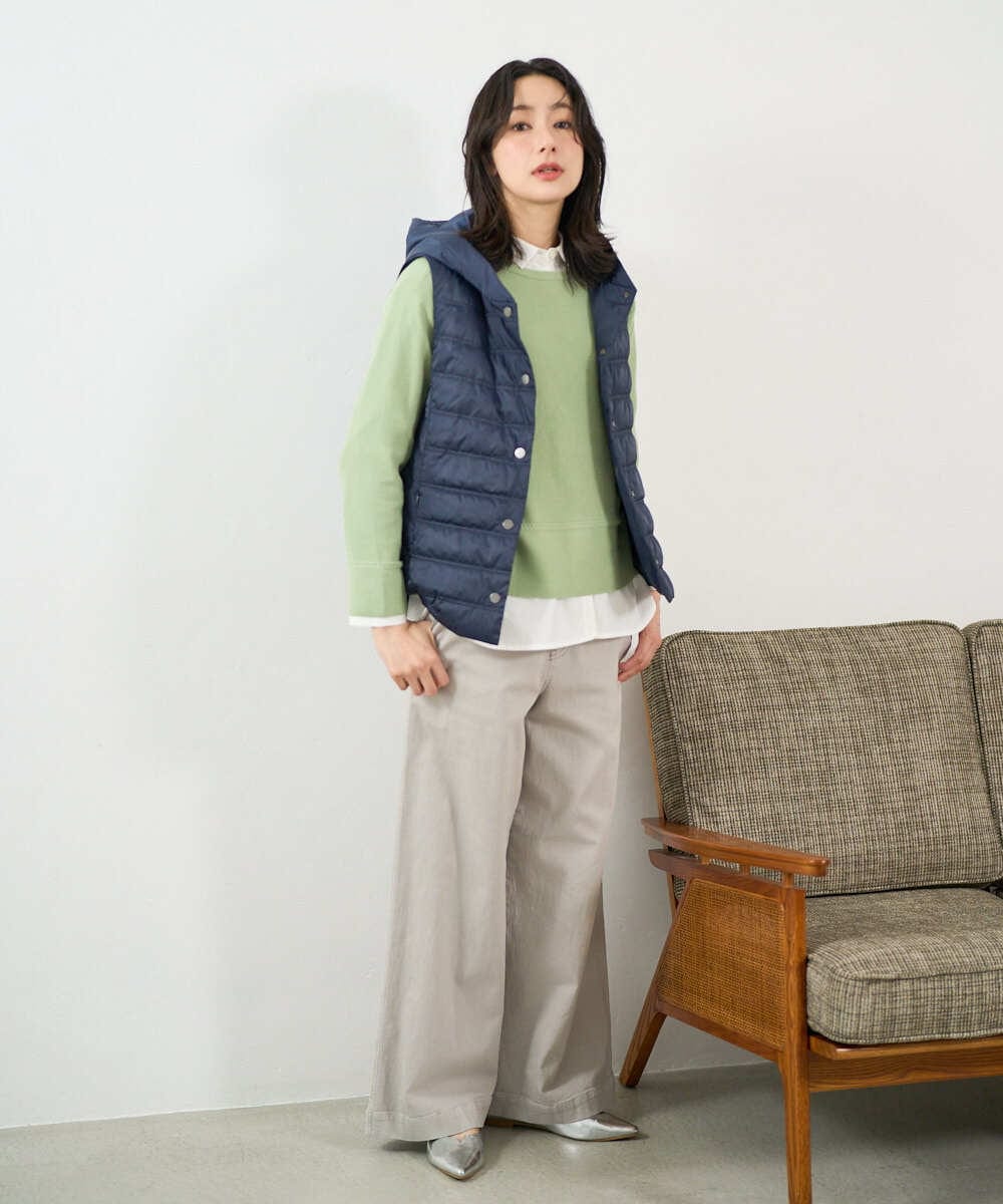 PZLEE01270 GEORGES RECH(ジョルジュ・レッシュ)  [セットアップ対応]ジャージーデニムワイドパンツ ブルー