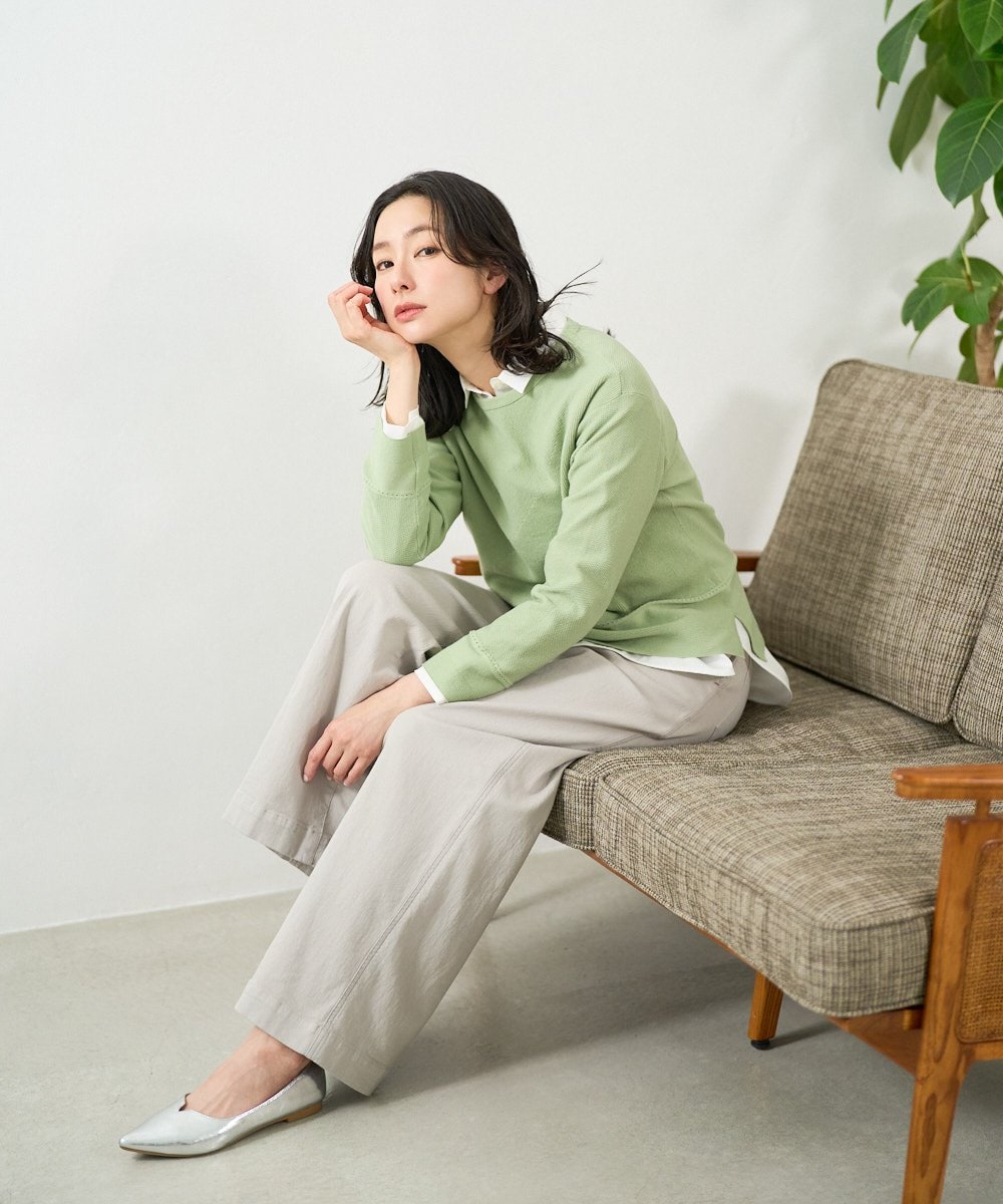 PZLEE01270 GEORGES RECH(ジョルジュ・レッシュ)  [セットアップ対応]ジャージーデニムワイドパンツ ブルー