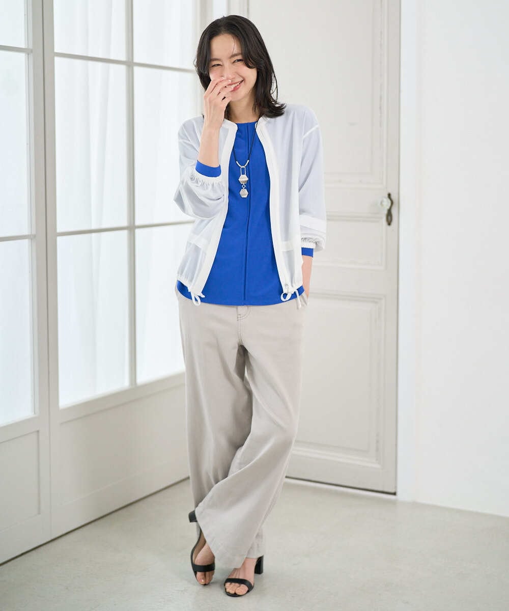 PZLEE01270 GEORGES RECH(ジョルジュ・レッシュ)  [セットアップ対応]ジャージーデニムワイドパンツ ブルー