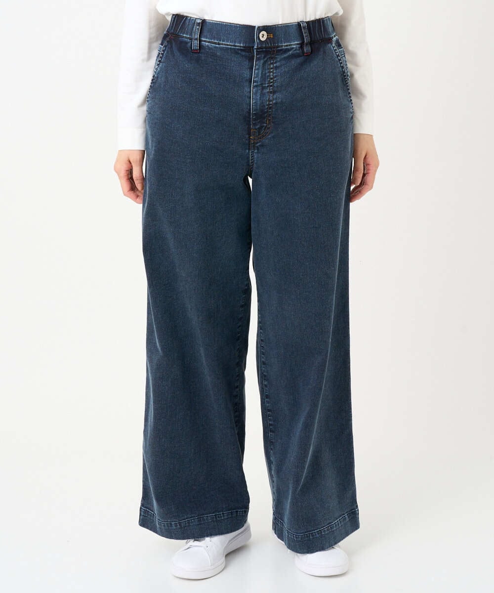 PZLEE01270 GEORGES RECH(ジョルジュ・レッシュ)  [セットアップ対応]ジャージーデニムワイドパンツ ブルー