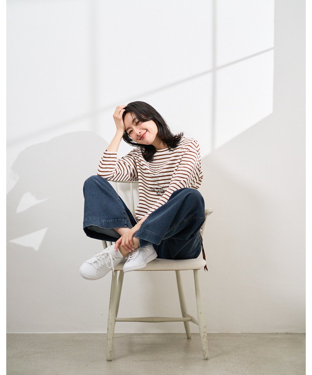 PZLEE01270 GEORGES RECH(ジョルジュ・レッシュ)  [セットアップ対応]ジャージーデニムワイドパンツ ブルー