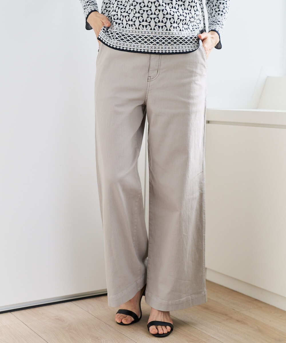 PZLEE01270 GEORGES RECH(ジョルジュ・レッシュ)  [セットアップ対応]ジャージーデニムワイドパンツ ライトグレー