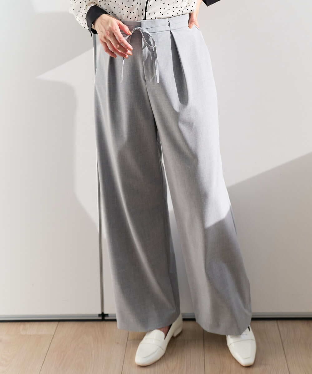 PZLEE25250 GEORGES RECH(ジョルジュ・レッシュ)  [日本製]ドロストタックワイドパンツ グレー