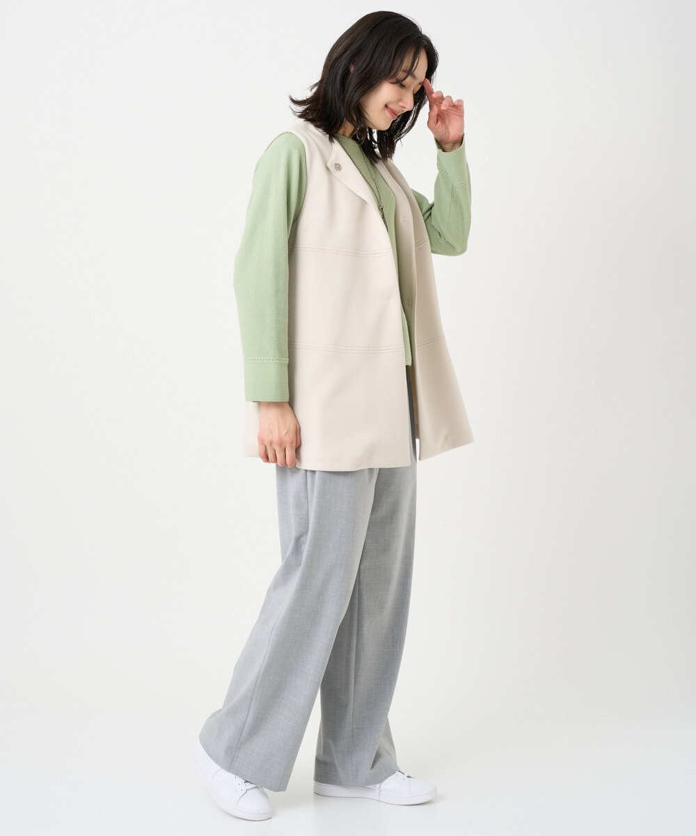 PZLEE25250 GEORGES RECH(ジョルジュ・レッシュ)  [日本製]ドロストタックワイドパンツ グレー