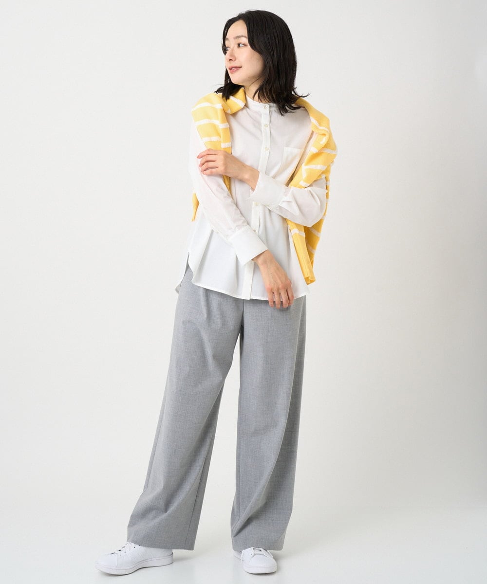 PZLEE25250 GEORGES RECH(ジョルジュ・レッシュ)  [日本製]ドロストタックワイドパンツ グレー