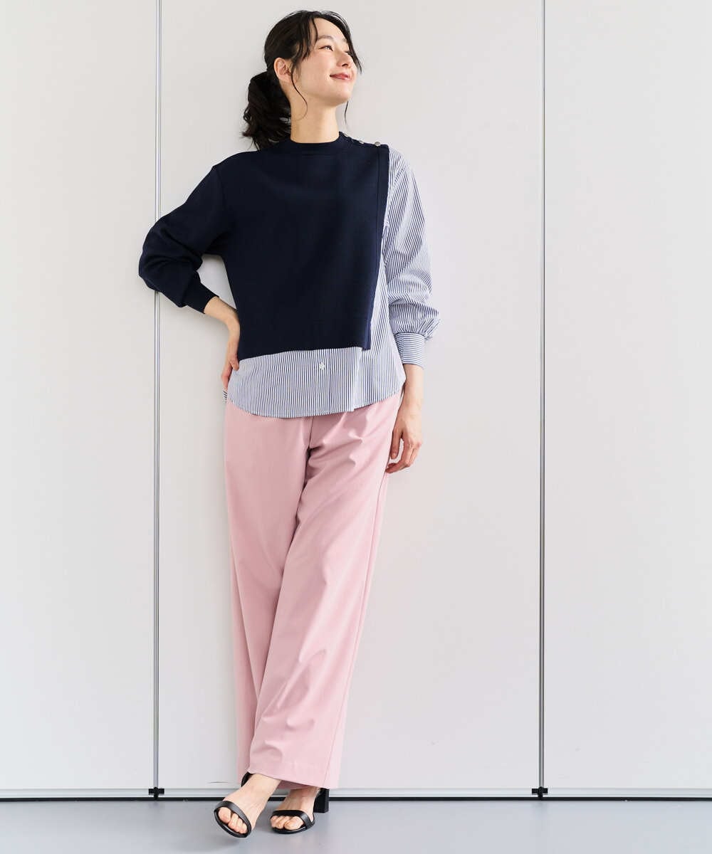 PZLEE25250 GEORGES RECH(ジョルジュ・レッシュ)  [日本製]ドロストタックワイドパンツ グレー