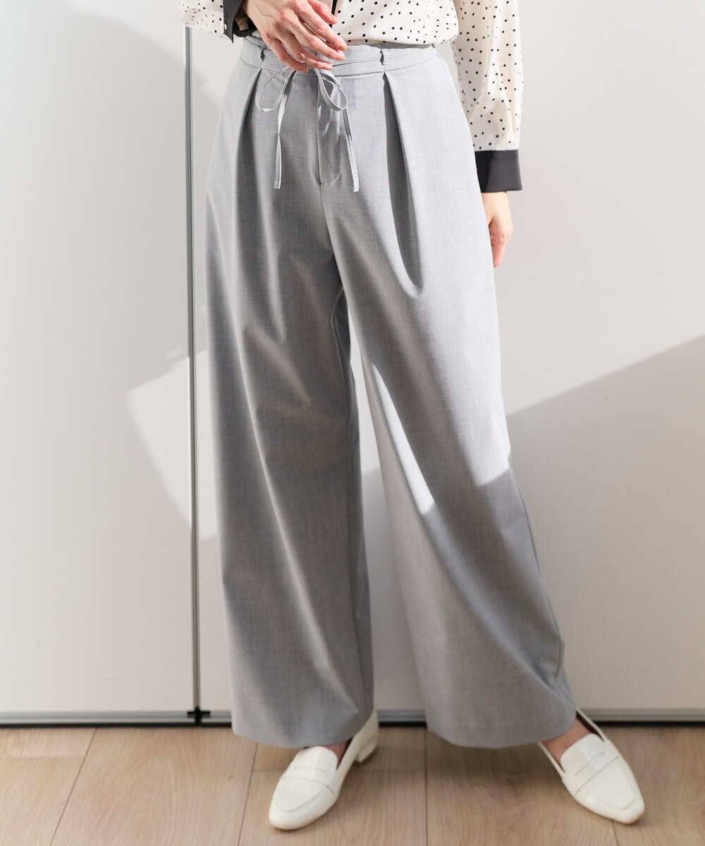 PZLEE25250 GEORGES RECH(ジョルジュ・レッシュ)  [日本製]ドロストタックワイドパンツ グレー