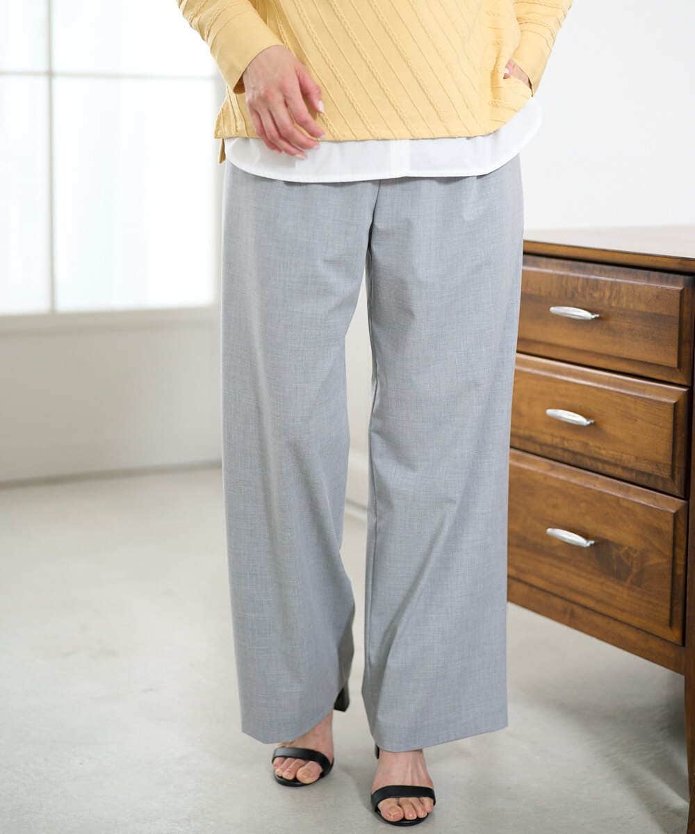 PZLEE25250 GEORGES RECH(ジョルジュ・レッシュ)  [日本製]ドロストタックワイドパンツ グレー