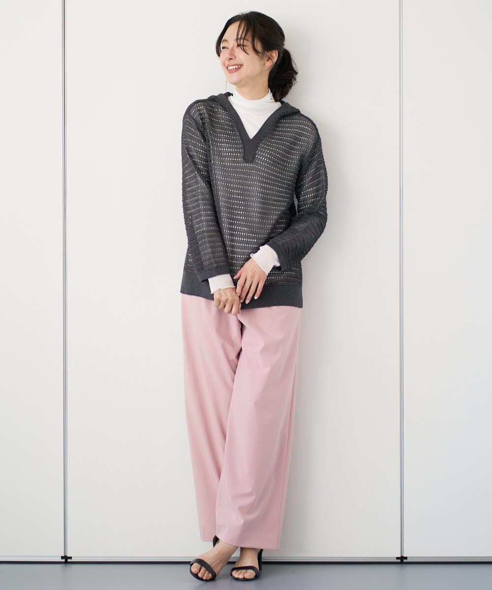 PZLEE25250 GEORGES RECH(ジョルジュ・レッシュ)  [日本製]ドロストタックワイドパンツ グレー