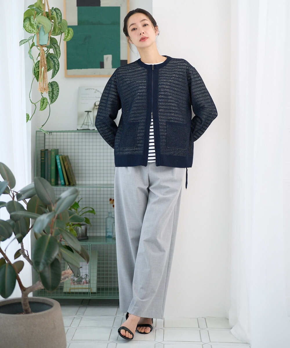 PZLEE25250 GEORGES RECH(ジョルジュ・レッシュ)  [日本製]ドロストタックワイドパンツ グレー