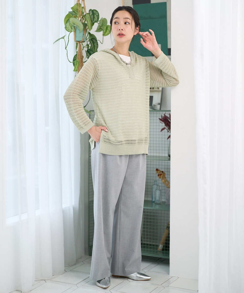 PZLEE25250 GEORGES RECH(ジョルジュ・レッシュ)  [日本製]ドロストタックワイドパンツ グレー