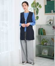 PZLEE25250 GEORGES RECH(ジョルジュ・レッシュ)  [日本製]ドロストタックワイドパンツ グレー