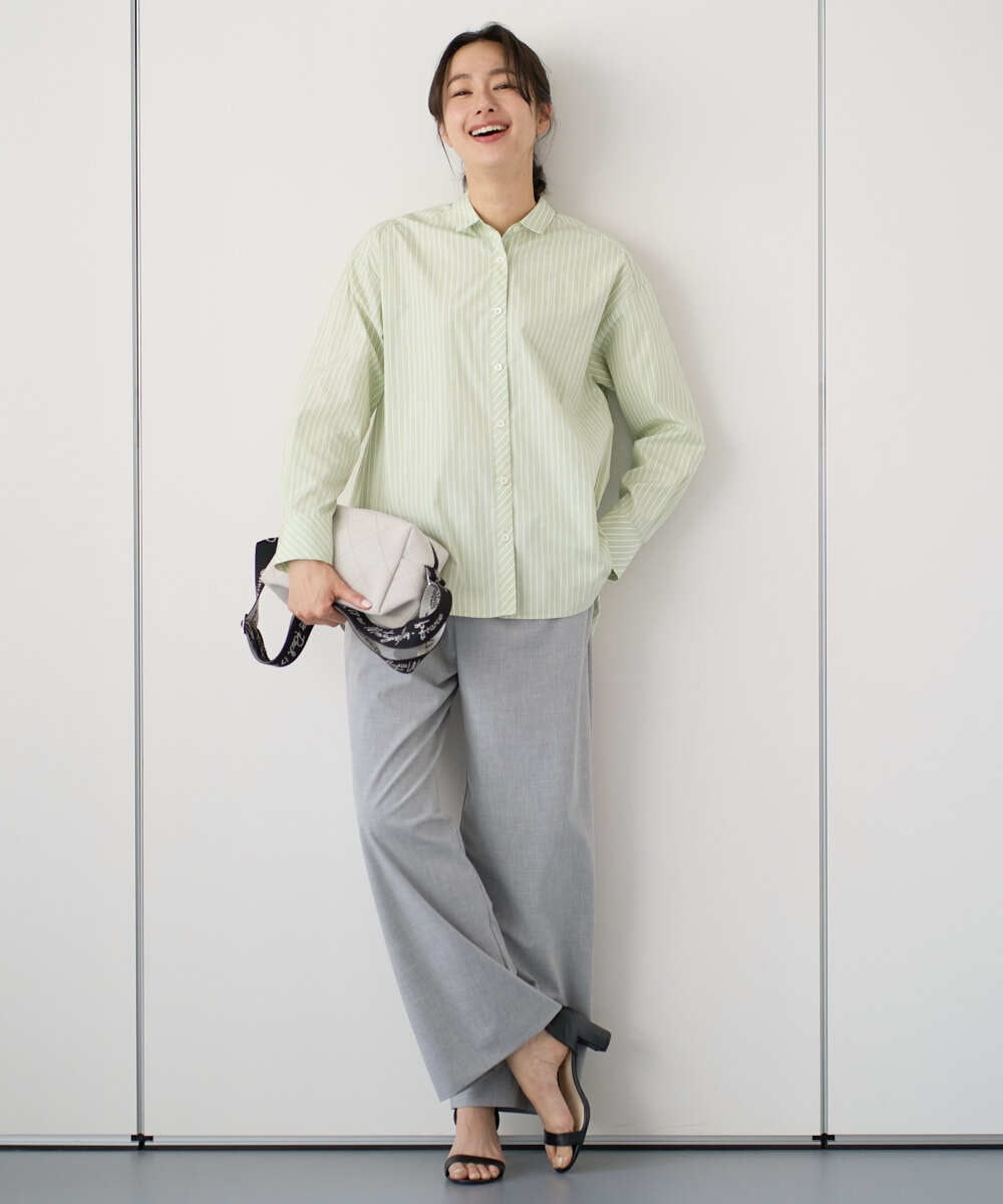 PZLEE25250 GEORGES RECH(ジョルジュ・レッシュ)  [日本製]ドロストタックワイドパンツ グレー