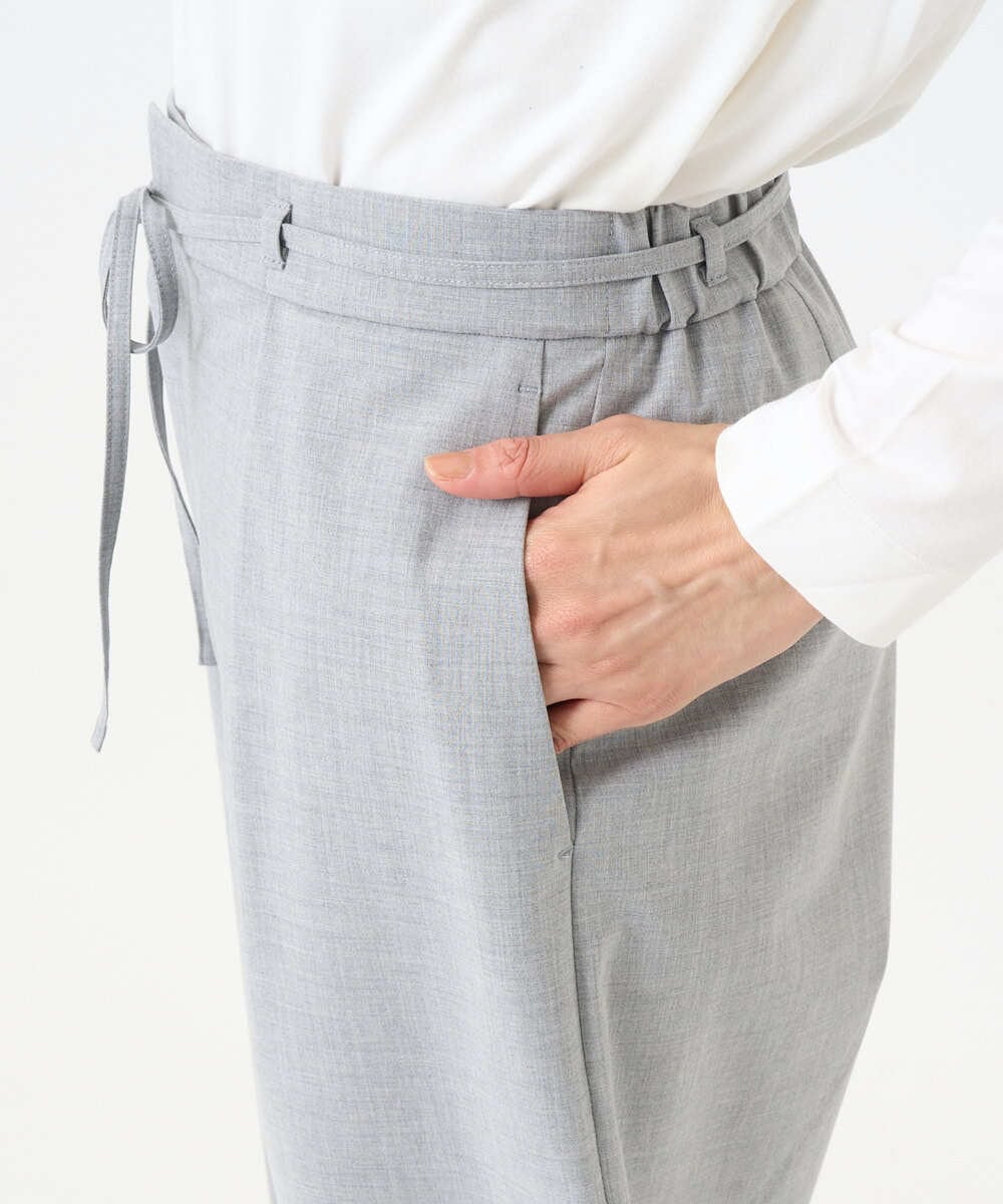 PZLEE25250 GEORGES RECH(ジョルジュ・レッシュ)  [日本製]ドロストタックワイドパンツ グレー