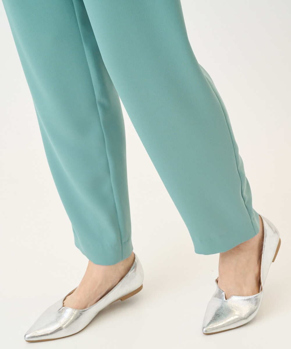 PZLEE29190 GEORGES RECH(ジョルジュ・レッシュ)  [日本製]リラックスサテンテーパードパンツ グリーン