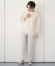 PZLEE29190 GEORGES RECH(ジョルジュ・レッシュ)  [日本製]リラックスサテンテーパードパンツ グリーン