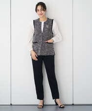 PZLEE29190 GEORGES RECH(ジョルジュ・レッシュ)  [日本製]リラックスサテンテーパードパンツ グリーン