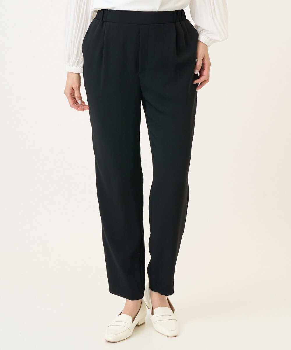 PZLEE29190 GEORGES RECH(ジョルジュ・レッシュ)  [日本製]リラックスサテンテーパードパンツ グリーン