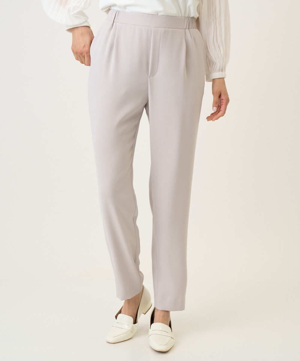 PZLEE29190 GEORGES RECH(ジョルジュ・レッシュ)  [日本製]リラックスサテンテーパードパンツ グリーン