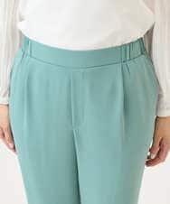 PZLEE29190 GEORGES RECH(ジョルジュ・レッシュ)  [日本製]リラックスサテンテーパードパンツ グリーン