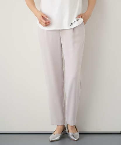 PZLEE29190 GEORGES RECH [日本製]リラックスサテンテーパードパンツ