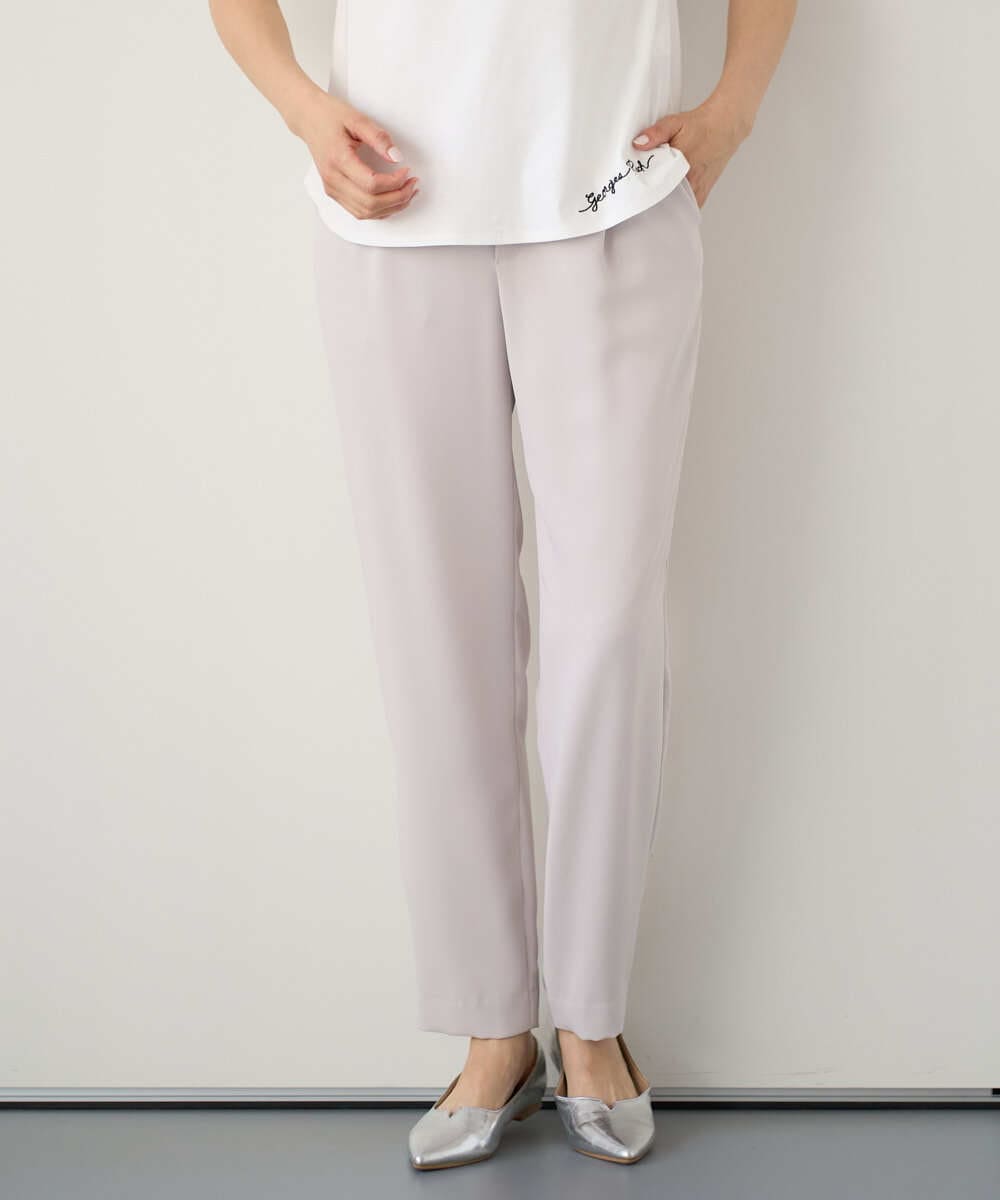 PZLEE29190 GEORGES RECH(ジョルジュ・レッシュ)  [日本製]リラックスサテンテーパードパンツ ベージュ