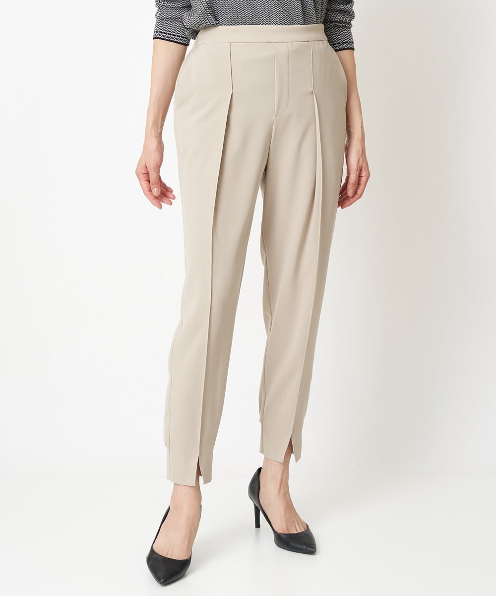 PZLEM14210 GEORGES RECH(ジョルジュ・レッシュ) 【洗える】ピンタックジョグパンツ ベージュ