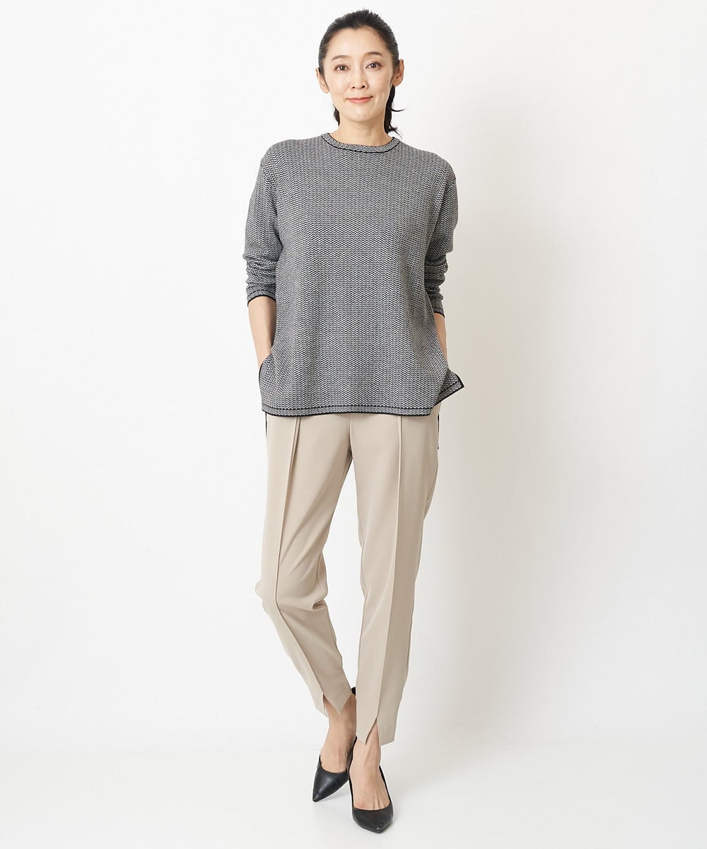 PZLEM14210 GEORGES RECH(ジョルジュ・レッシュ) 【洗える】ピンタックジョグパンツ ベージュ