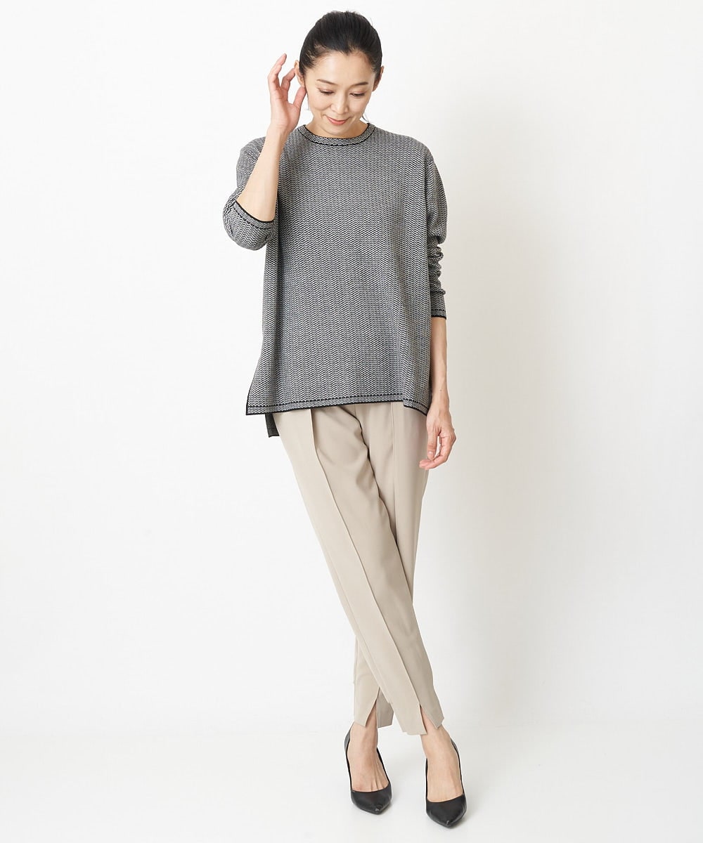 PZLEM14210 GEORGES RECH(ジョルジュ・レッシュ) 【洗える】ピンタックジョグパンツ ベージュ