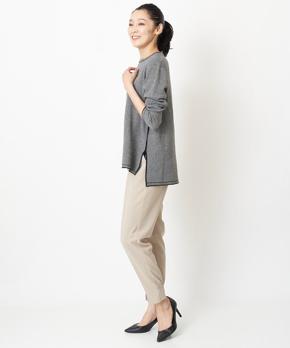 PZLEM14210 GEORGES RECH(ジョルジュ・レッシュ) 【洗える】ピンタックジョグパンツ ベージュ