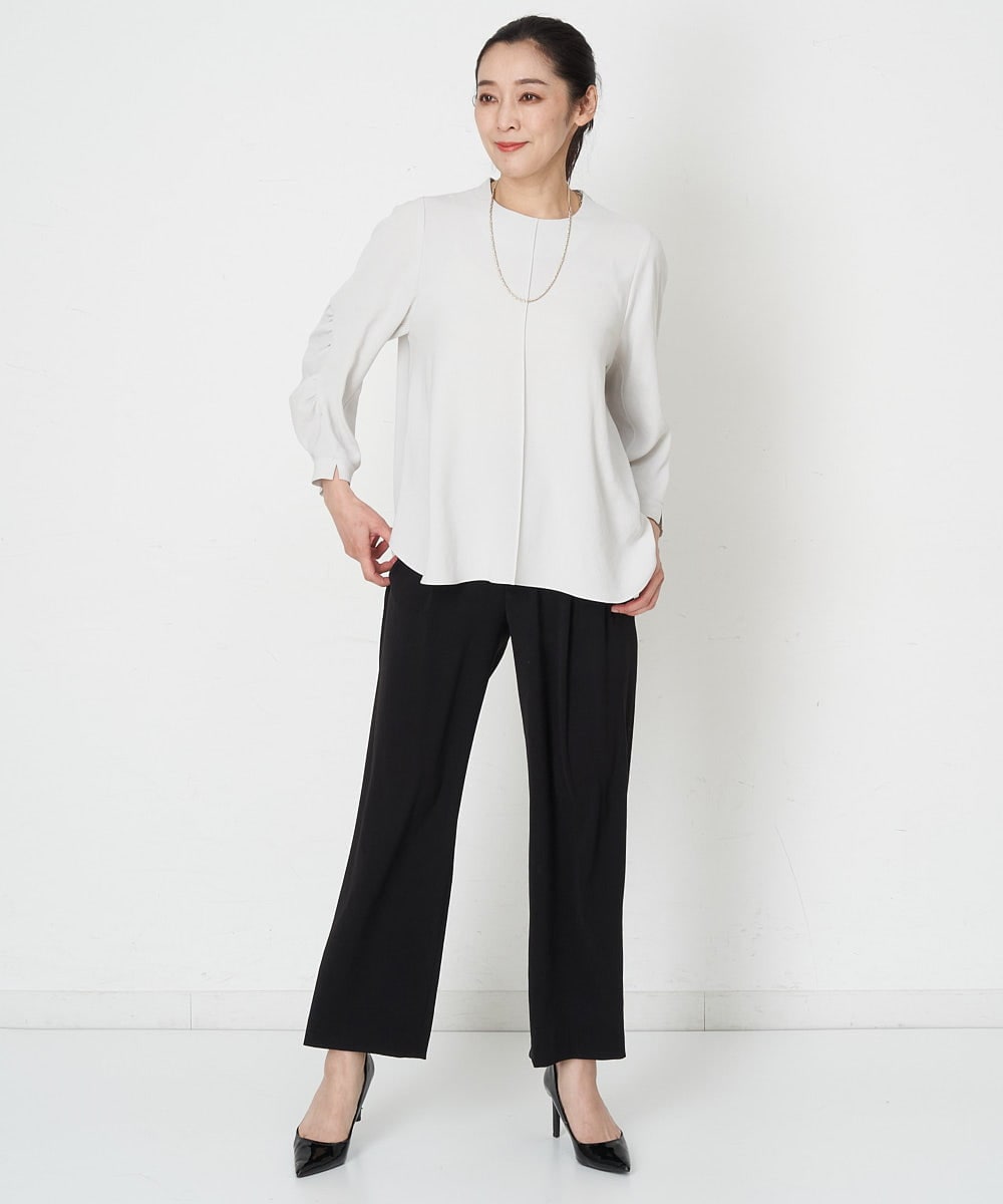 PZLET03260 GEORGES RECH(ジョルジュ・レッシュ) [セットアップ対応]パウダリーストレートパンツ ライトグレー