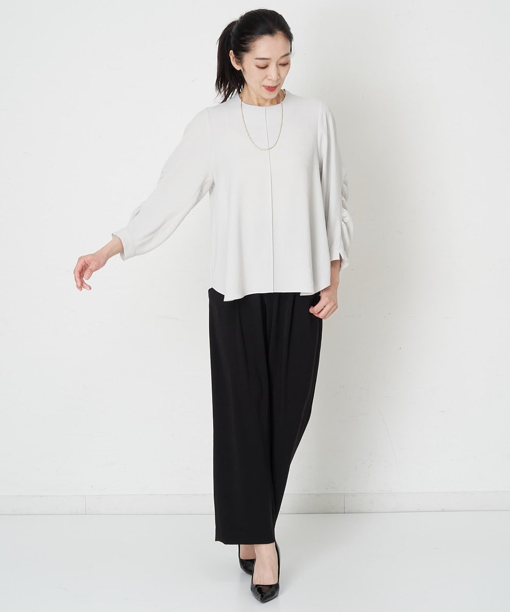 PZLET03260 GEORGES RECH(ジョルジュ・レッシュ) [セットアップ対応]パウダリーストレートパンツ ライトグレー