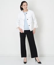 PZLET03260 GEORGES RECH(ジョルジュ・レッシュ) [セットアップ対応]パウダリーストレートパンツ ライトグレー