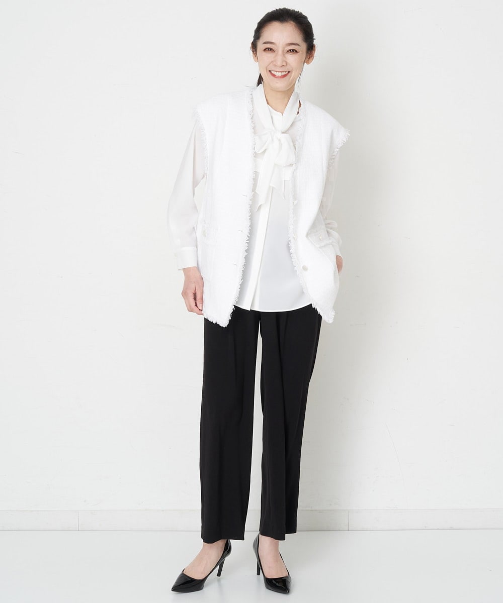 PZLET03260 GEORGES RECH(ジョルジュ・レッシュ) [セットアップ対応]パウダリーストレートパンツ ライトグレー