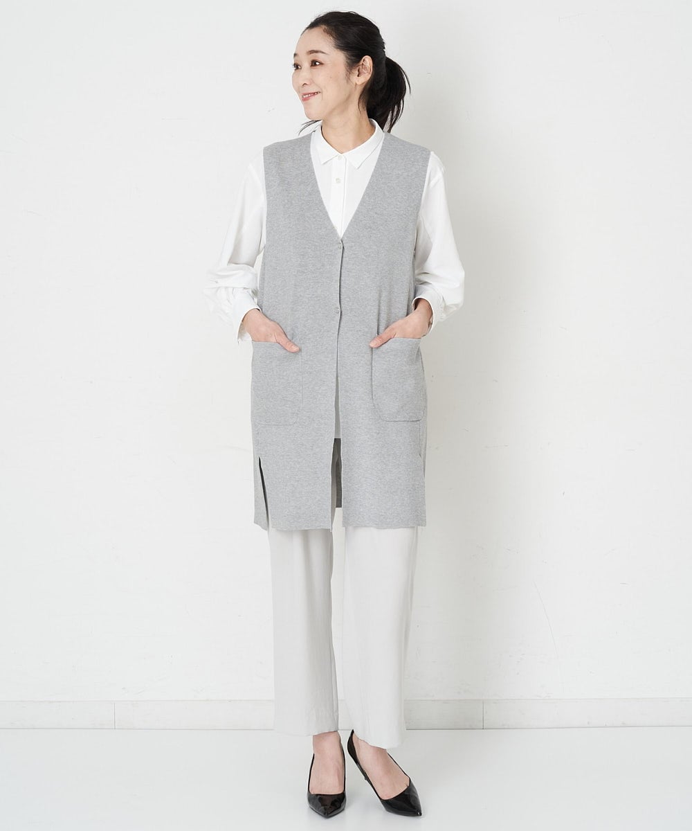 PZLET03260 GEORGES RECH(ジョルジュ・レッシュ) [セットアップ対応]パウダリーストレートパンツ ライトグレー