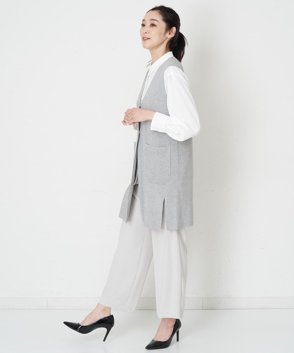 PZLET03260 GEORGES RECH(ジョルジュ・レッシュ) [セットアップ対応]パウダリーストレートパンツ ライトグレー