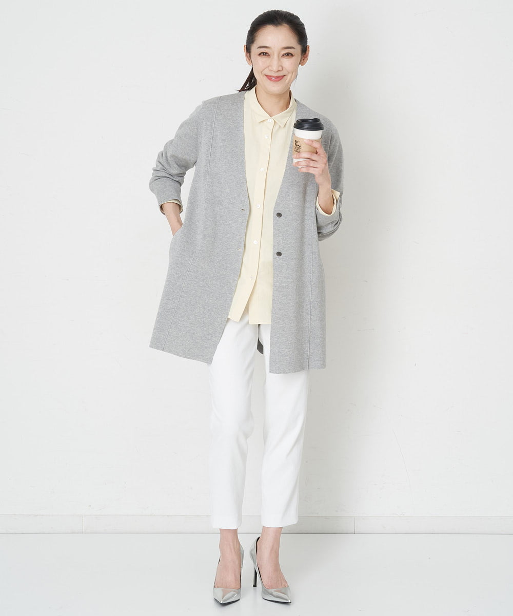 PZLET19210 GEORGES RECH(ジョルジュ・レッシュ) ストレッチテーパードパンツ アイボリー