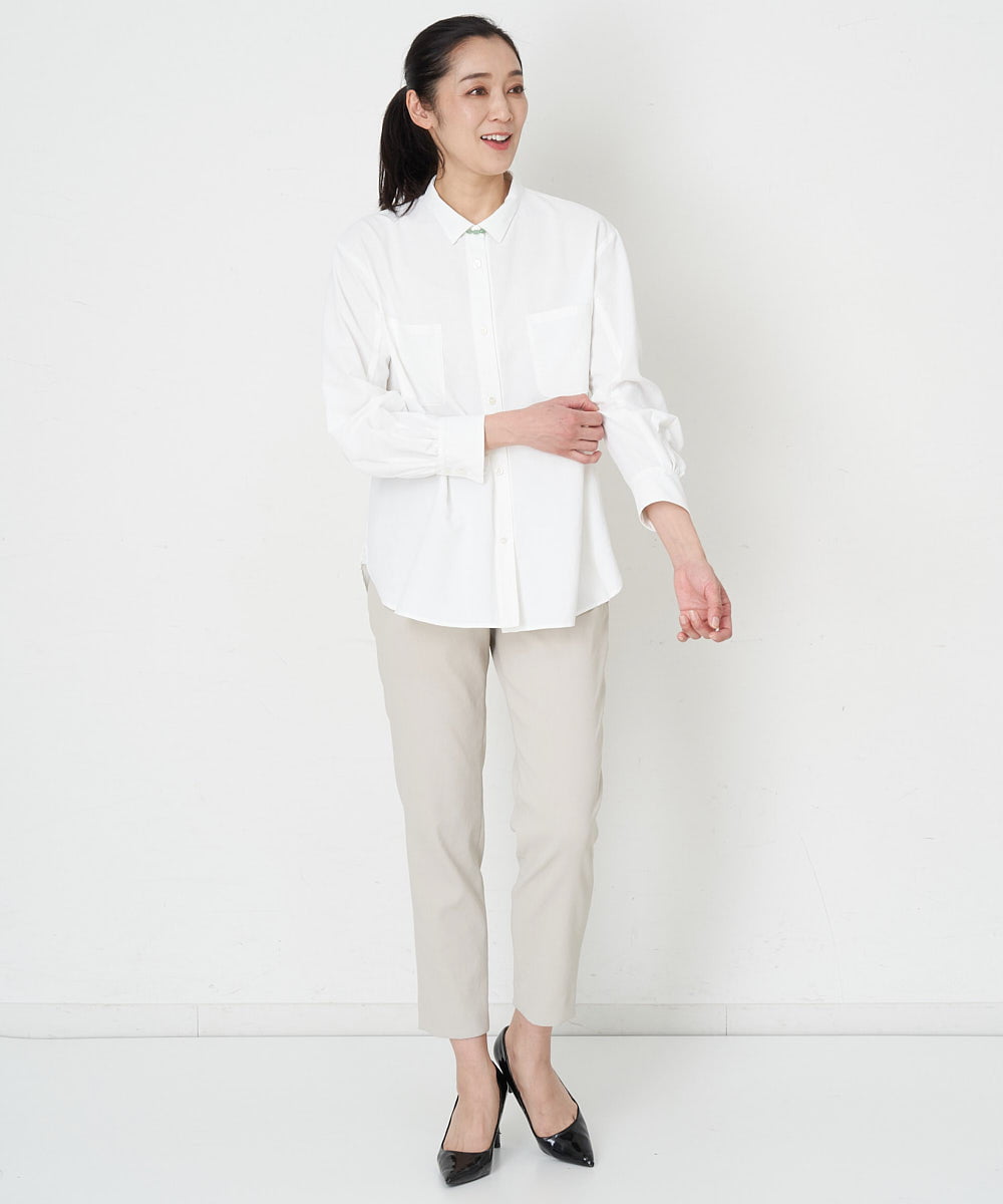 PZLET19210 GEORGES RECH(ジョルジュ・レッシュ) ストレッチテーパードパンツ アイボリー