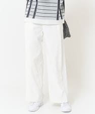 PZLGA19270 GEORGES RECH(ジョルジュ・レッシュ)  [日本製/接触冷感]サイドタックワイドパンツ ホワイト