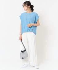 PZLGA19270 GEORGES RECH(ジョルジュ・レッシュ)  [日本製/接触冷感]サイドタックワイドパンツ ライトグレー