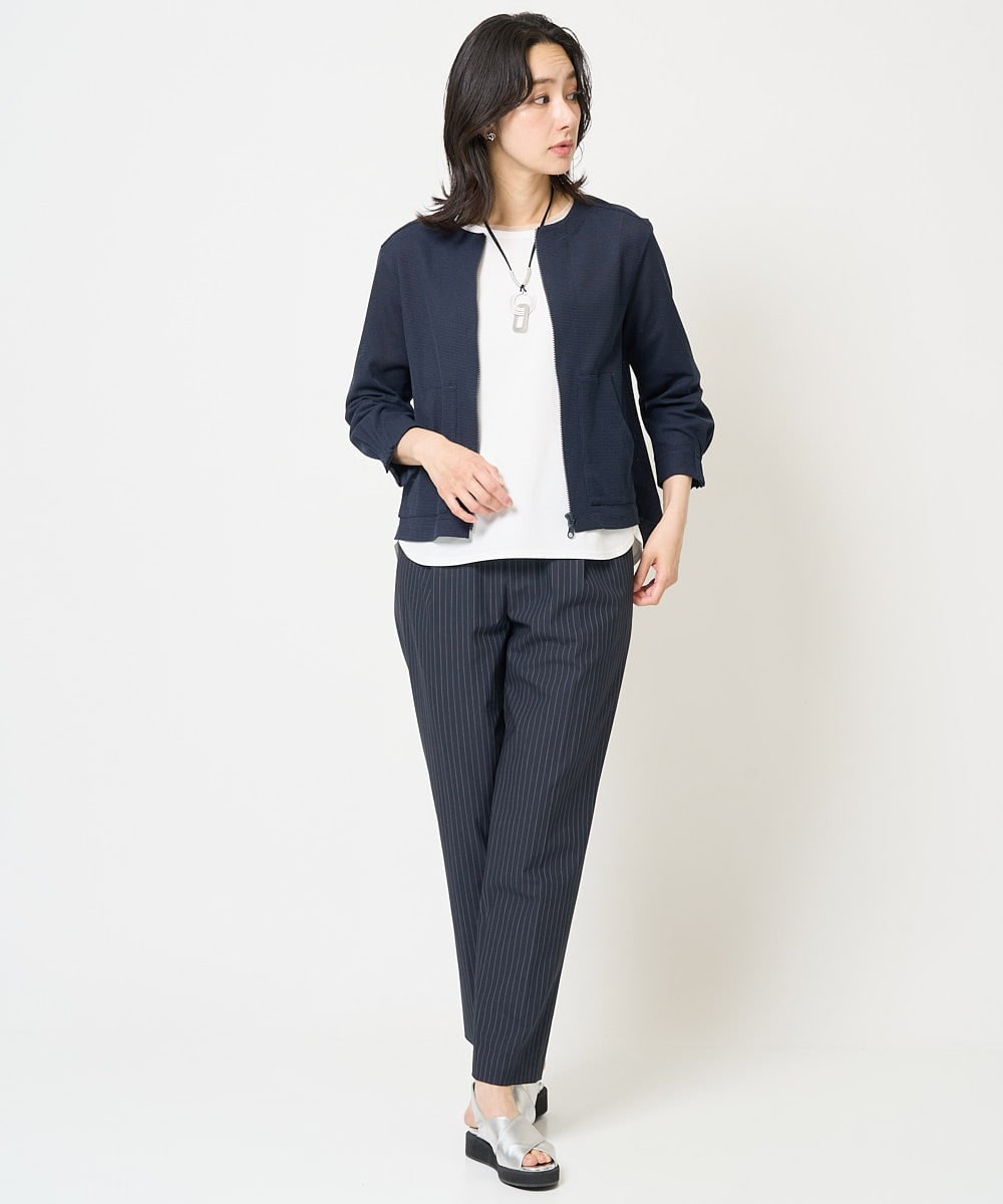 PZLGA34240 GEORGES RECH(ジョルジュ・レッシュ)  [日本製]TRピンストライプジョグパンツ ネイビー