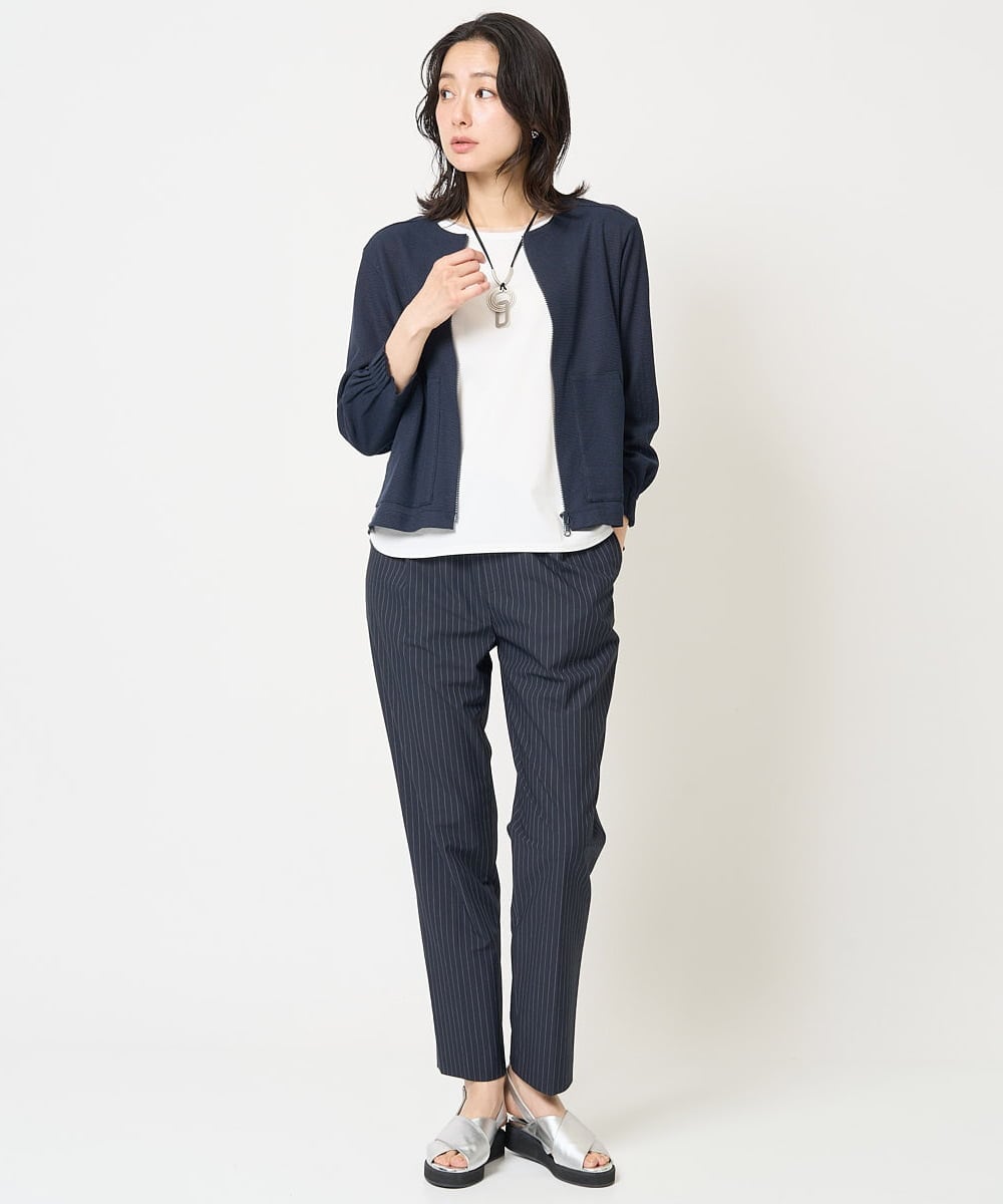 PZLGA34240 GEORGES RECH(ジョルジュ・レッシュ)  [日本製]TRピンストライプジョグパンツ ネイビー