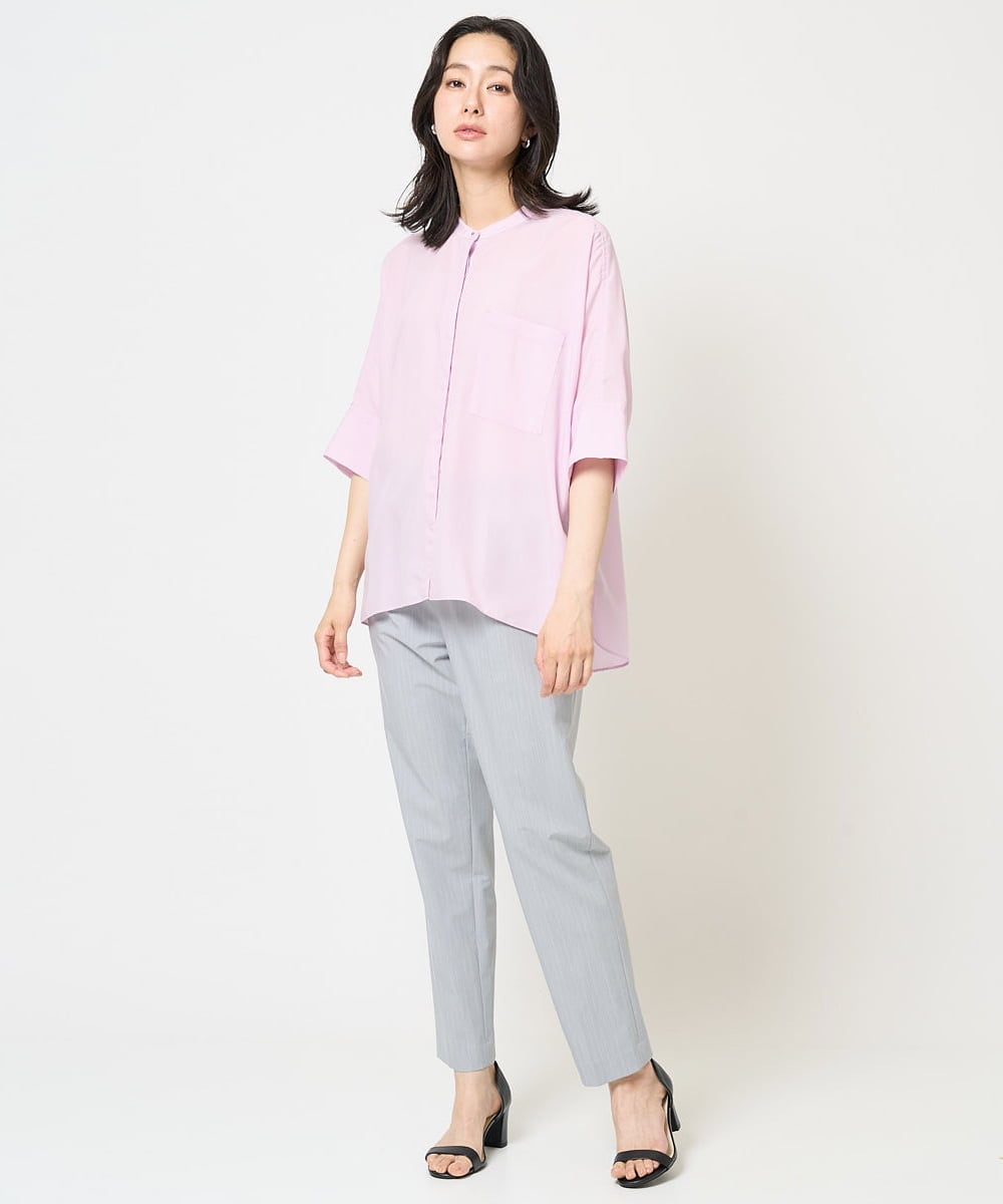 PZLGA34240 GEORGES RECH(ジョルジュ・レッシュ)  [日本製]TRピンストライプジョグパンツ ネイビー