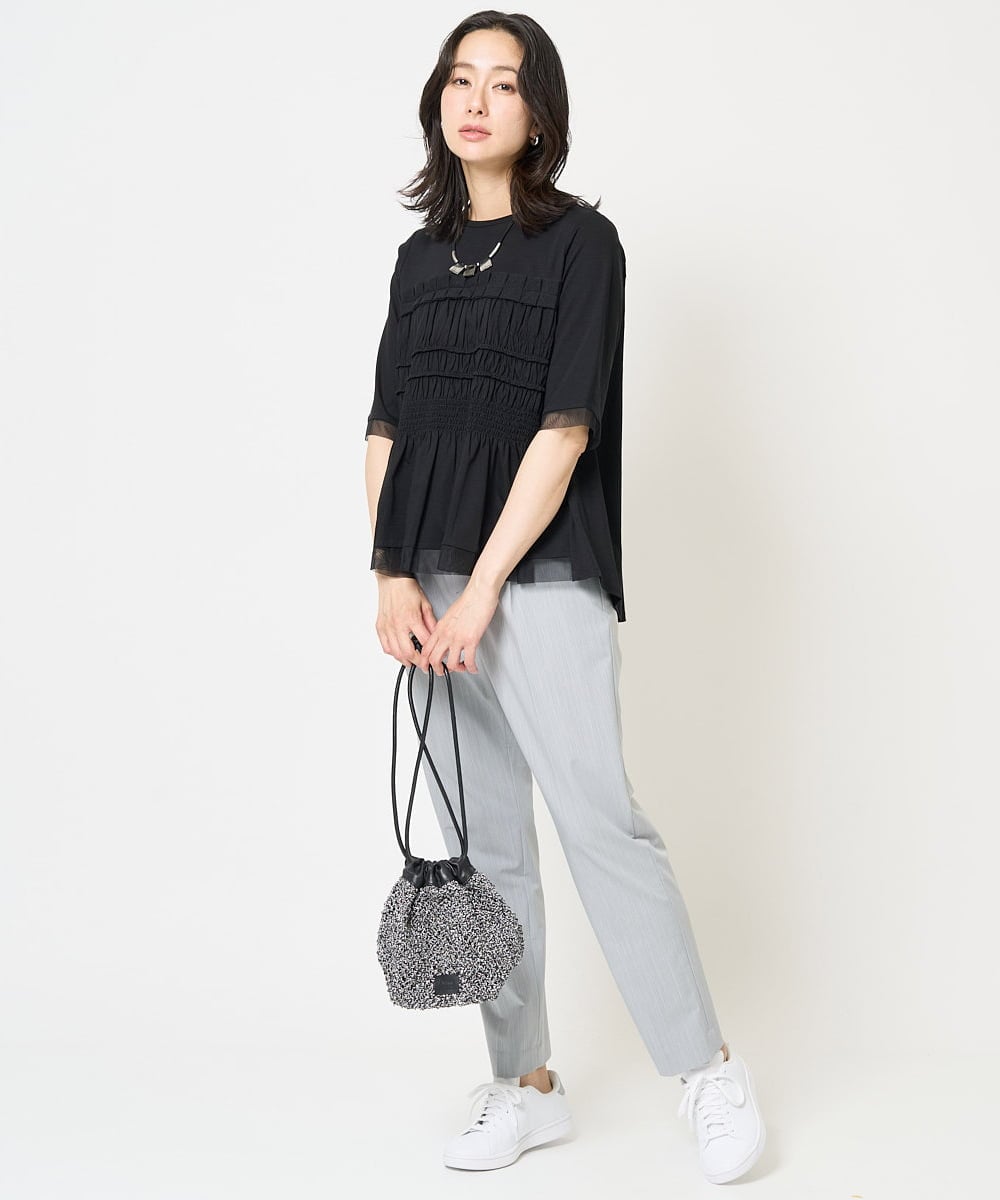 PZLGA34240 GEORGES RECH(ジョルジュ・レッシュ)  [日本製]TRピンストライプジョグパンツ ネイビー