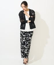 PZLGA43290 GEORGES RECH(ジョルジュ・レッシュ) [日本製]ブラッシュパターンワイドストレートパンツ ブラック