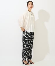 PZLGA43290 GEORGES RECH(ジョルジュ・レッシュ) [日本製]ブラッシュパターンワイドストレートパンツ ブラック
