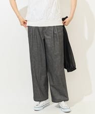PZLGA49270 GEORGES RECH(ジョルジュ・レッシュ)  [日本製]デニムライクリネンワイドパンツ ブラック