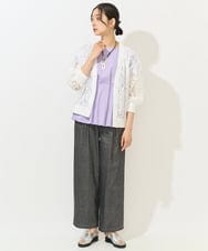 PZLGA49270 GEORGES RECH(ジョルジュ・レッシュ)  [日本製]デニムライクリネンワイドパンツ ブラック