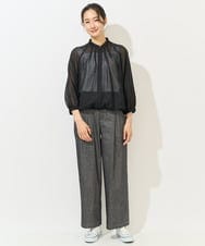 PZLGA49270 GEORGES RECH(ジョルジュ・レッシュ)  [日本製]デニムライクリネンワイドパンツ ブラック