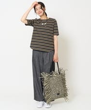 PZLGA49270 GEORGES RECH(ジョルジュ・レッシュ)  [日本製]デニムライクリネンワイドパンツ ブラック